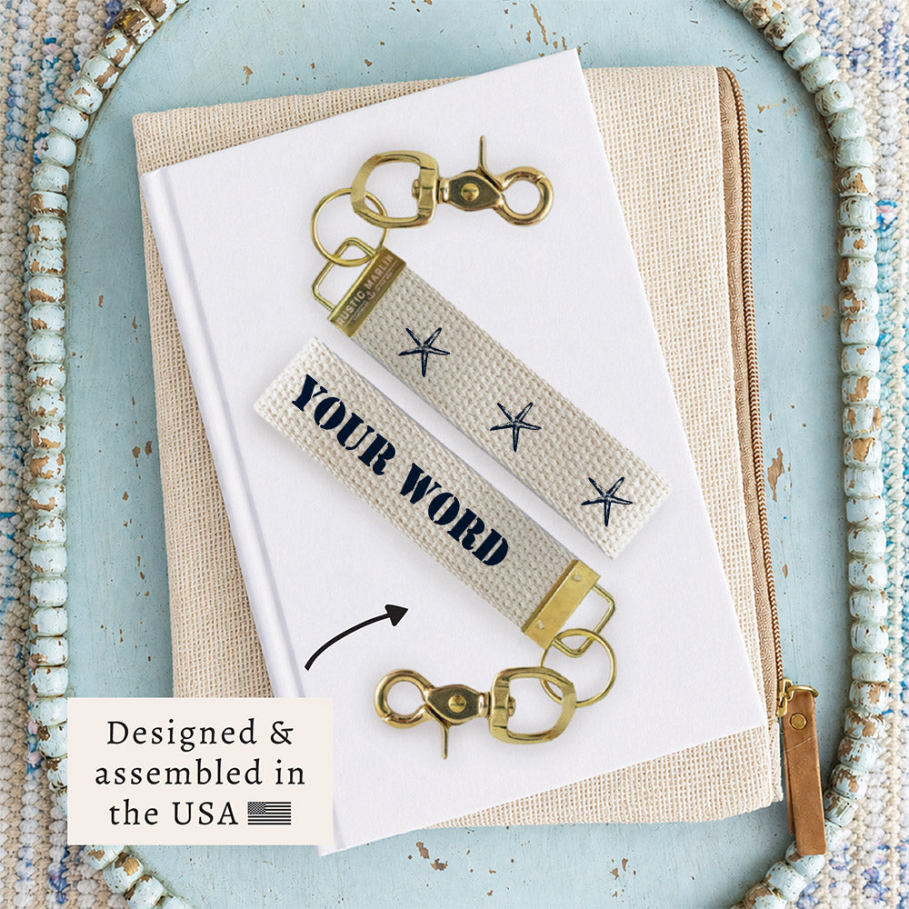 Starfish Navy Personalized Keychain