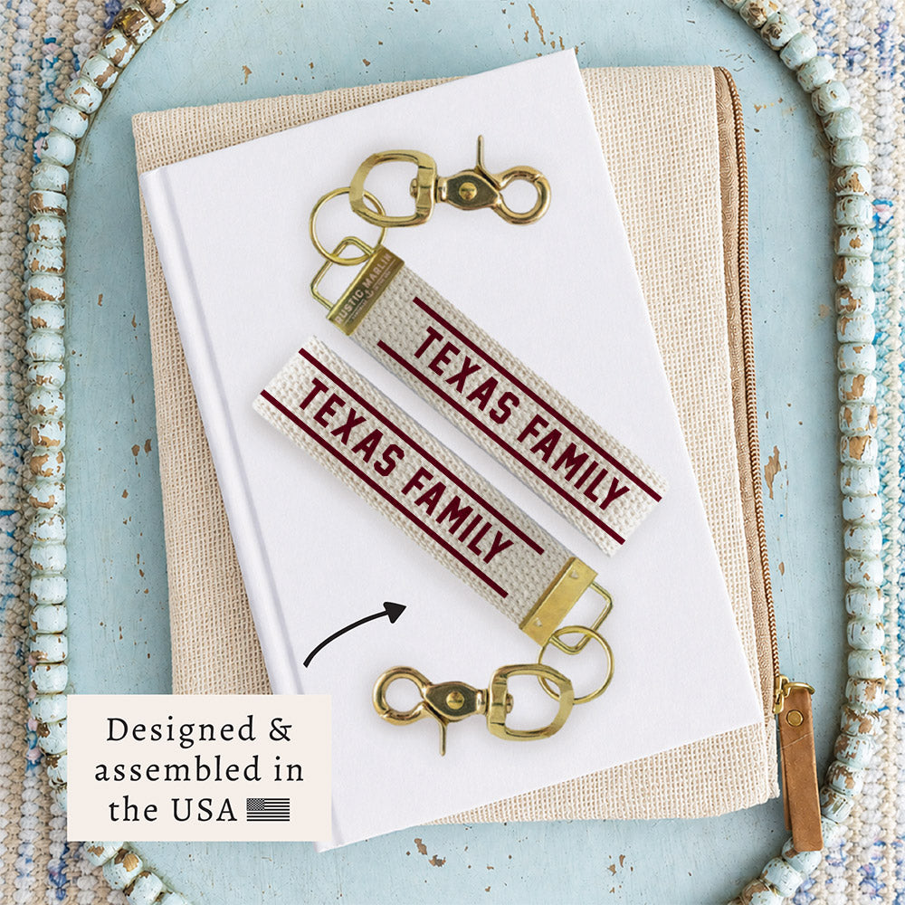 Collegiate Stripe Personalized Keychain