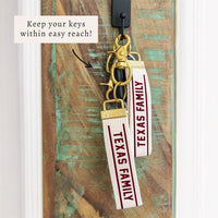 Collegiate Stripe Personalized Keychain