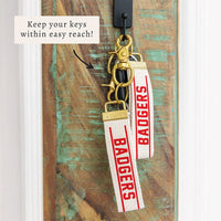 Collegiate Stripe Personalized Keychain