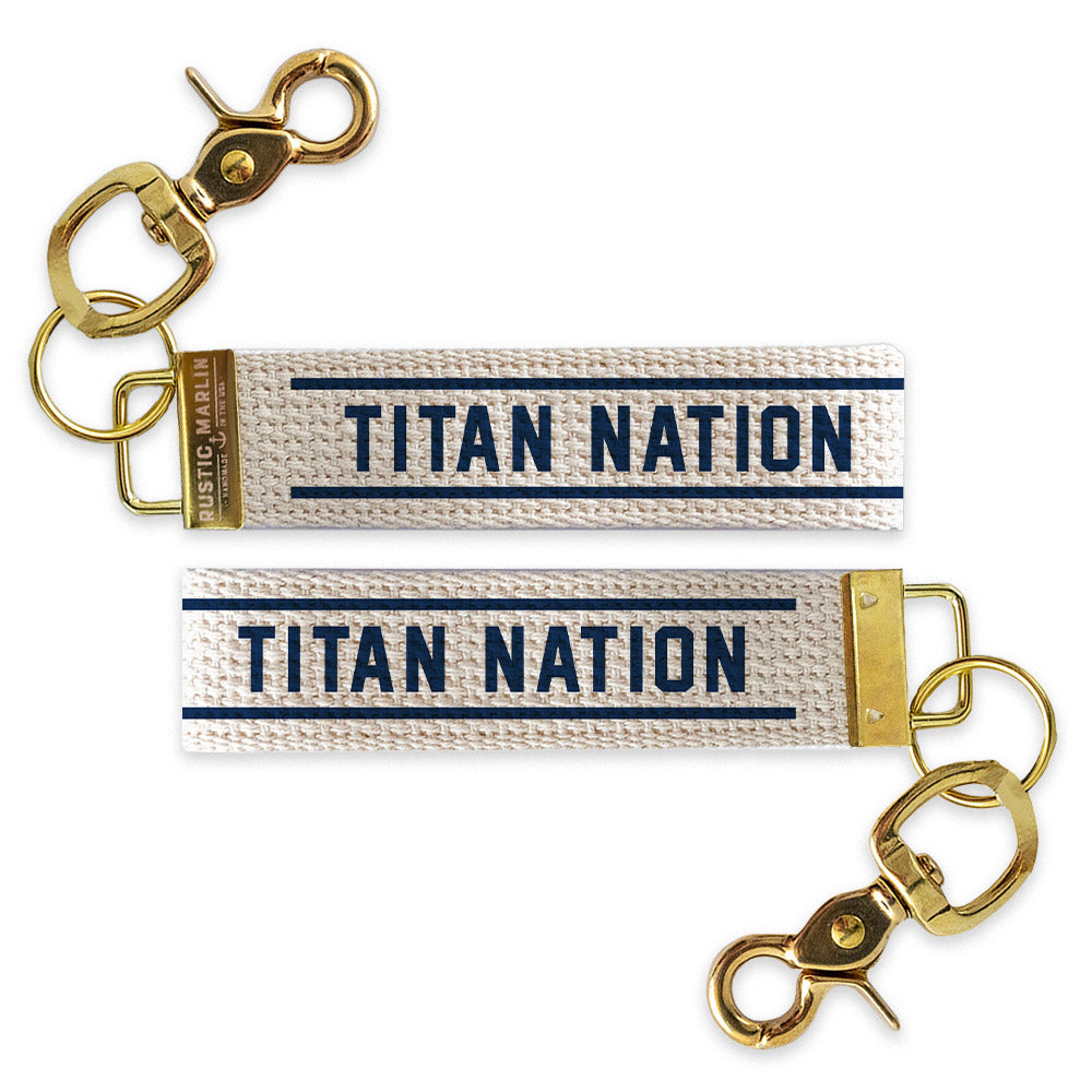 Collegiate Stripe Personalized Keychain
