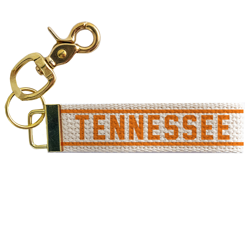 Collegiate Stripe Personalized Keychain