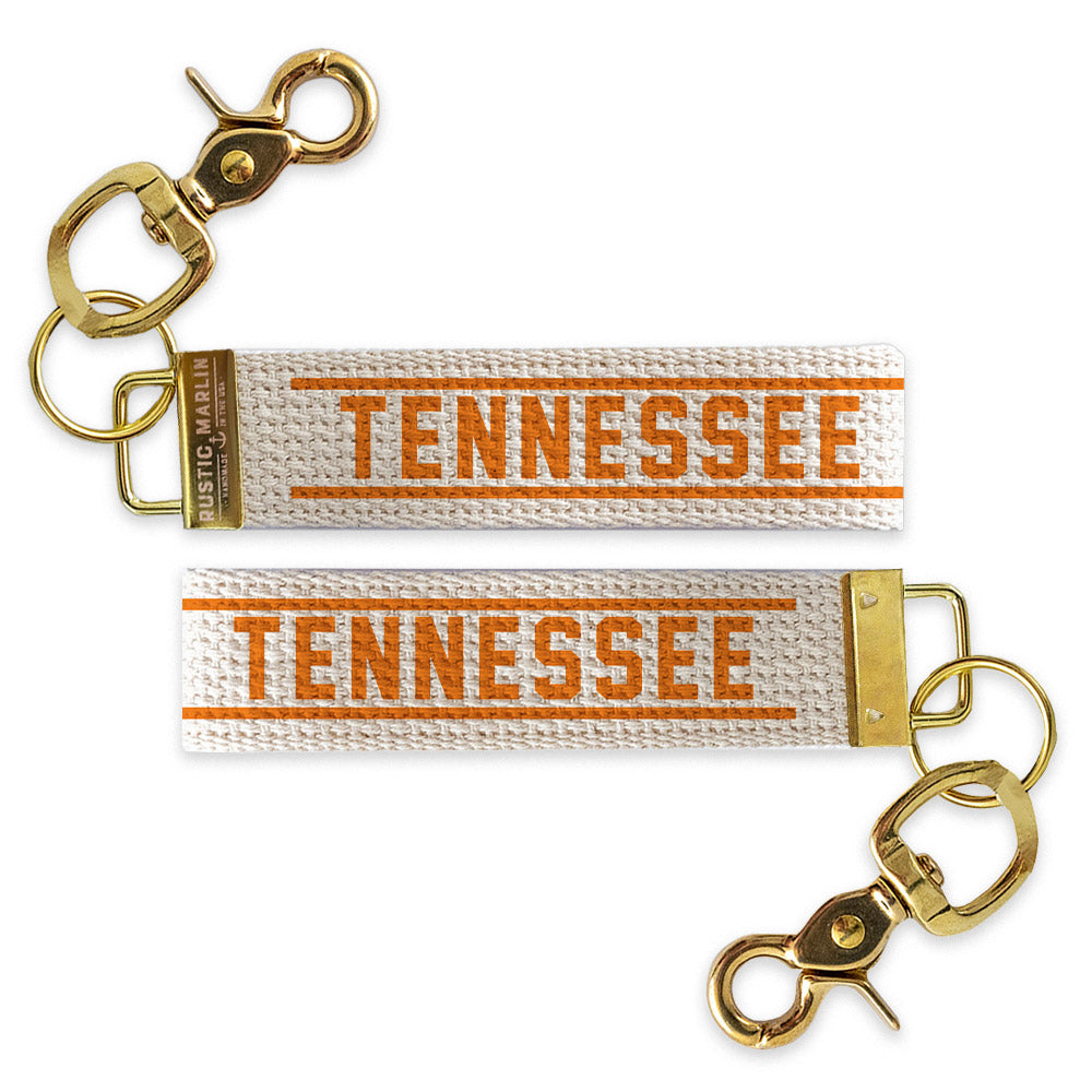 Collegiate Stripe Personalized Keychain