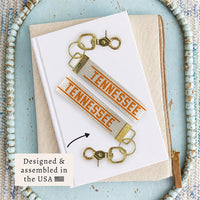 Collegiate Stripe Personalized Keychain