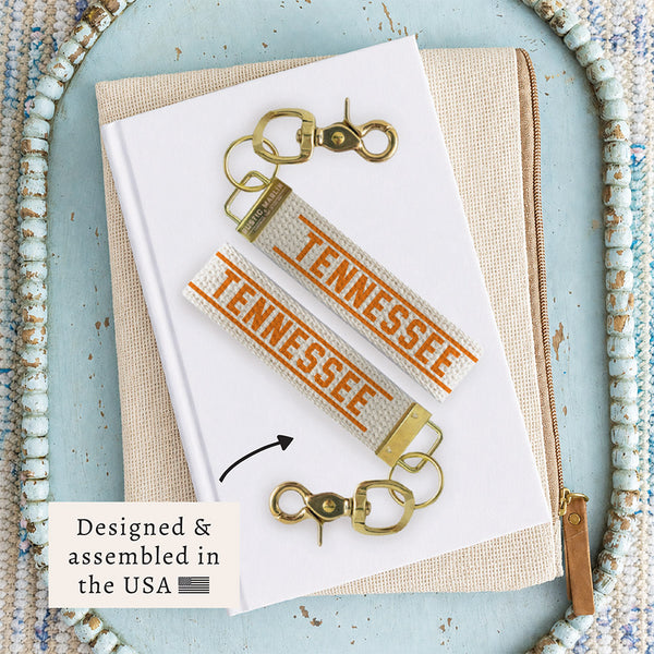 Collegiate Stripe Personalized Keychain