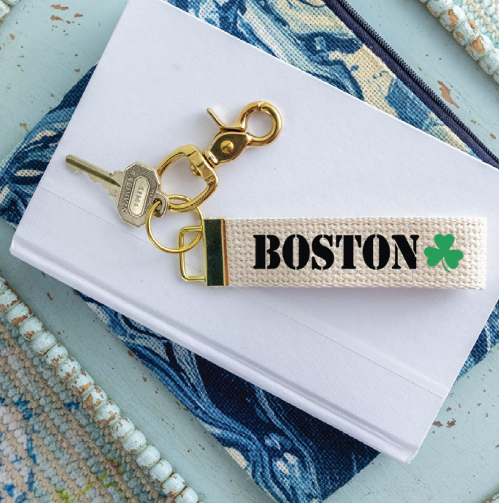 Personalized Green Shamrock Keychain