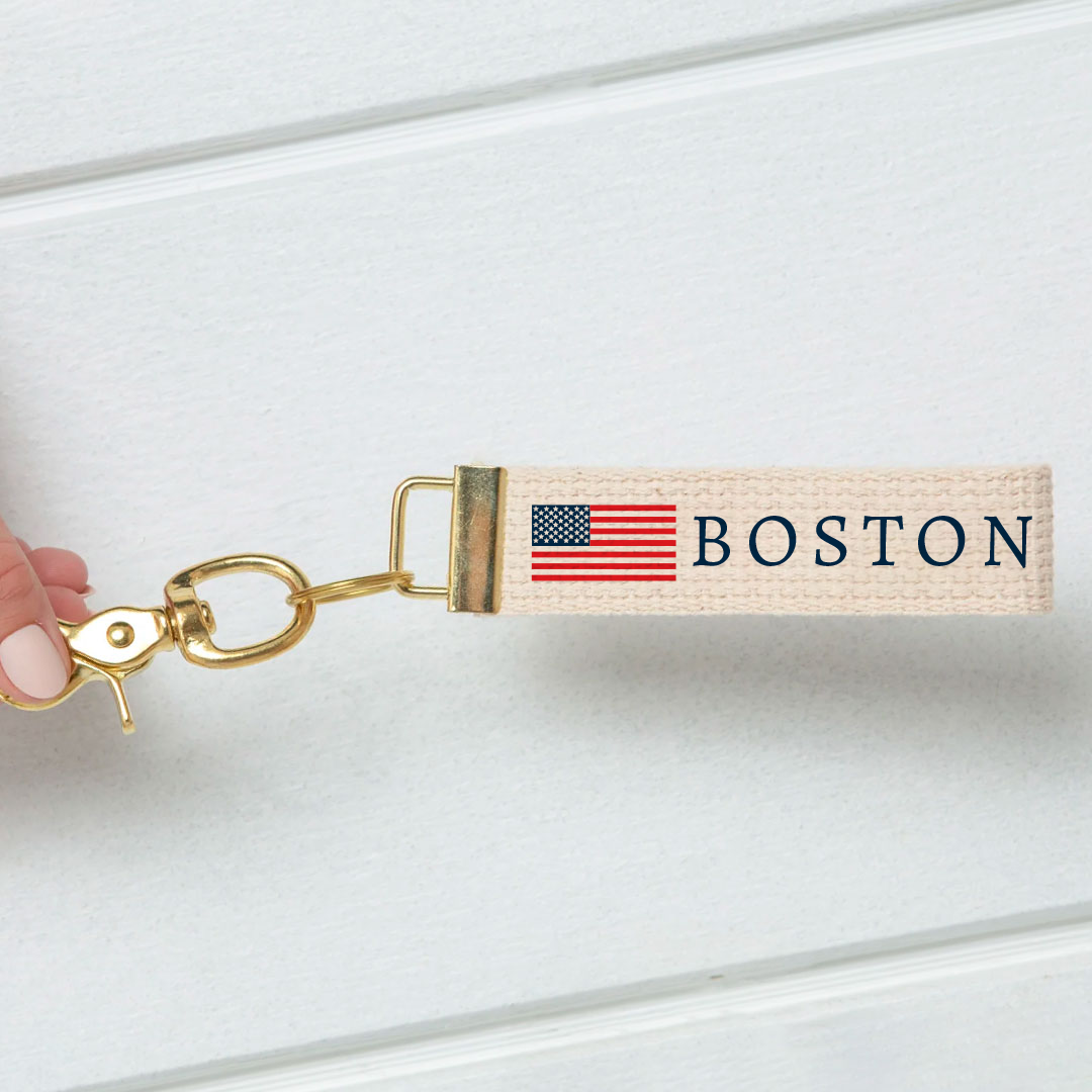 American Flag Personalized Keychain