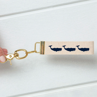 Repeating Whale Personalized Keychain