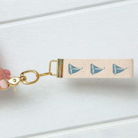 Repeating Sailboat Personalized Keychain