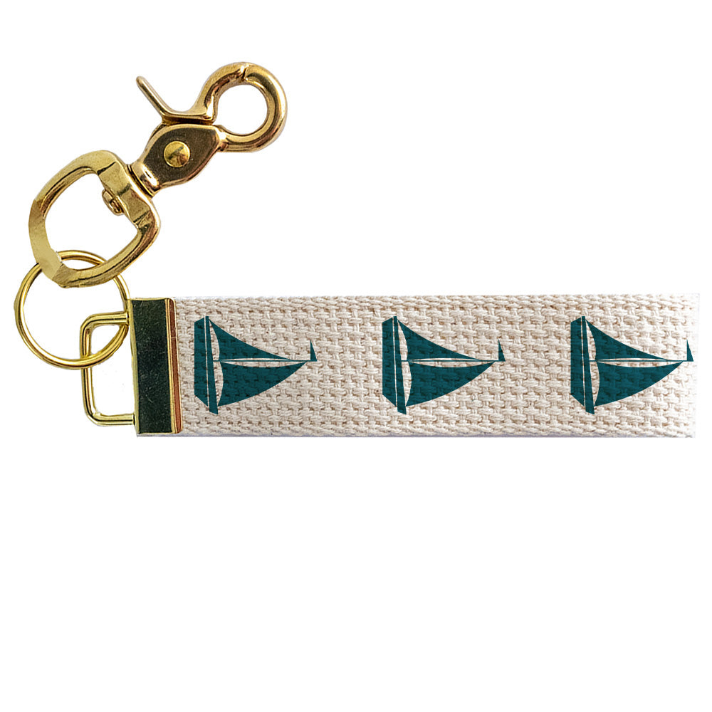 Repeating Sailboat Personalized Keychain