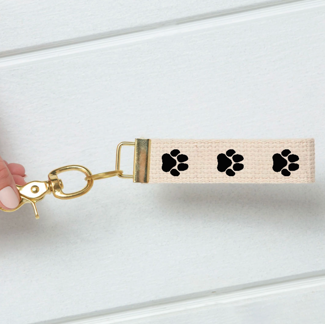 Repeating Paw Print Keychain