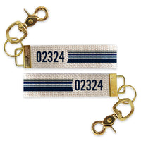 Zip Code Stripes Personalized Keychain