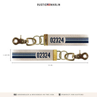 Zip Code Stripes Personalized Keychain