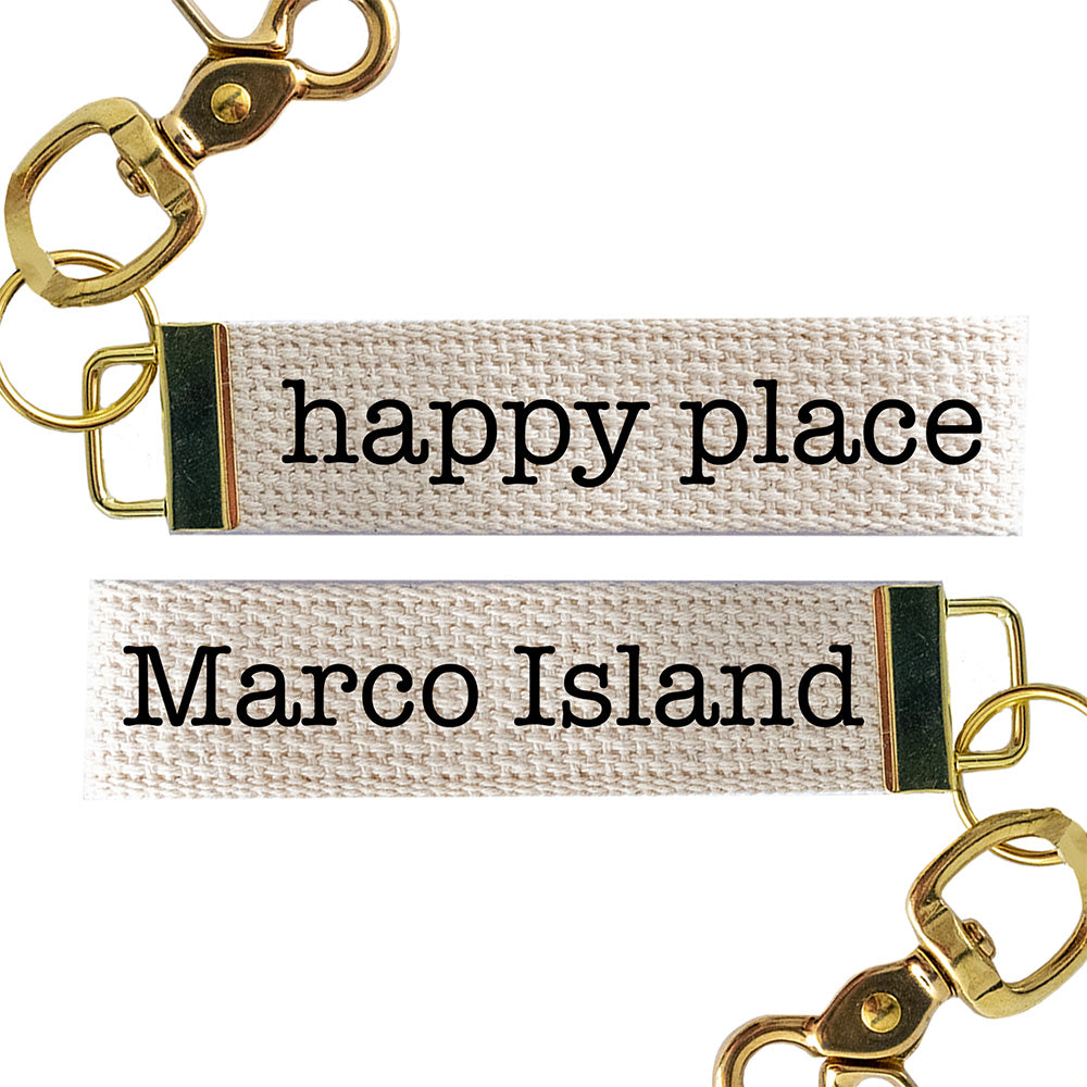Happy Place Personalized Keychain