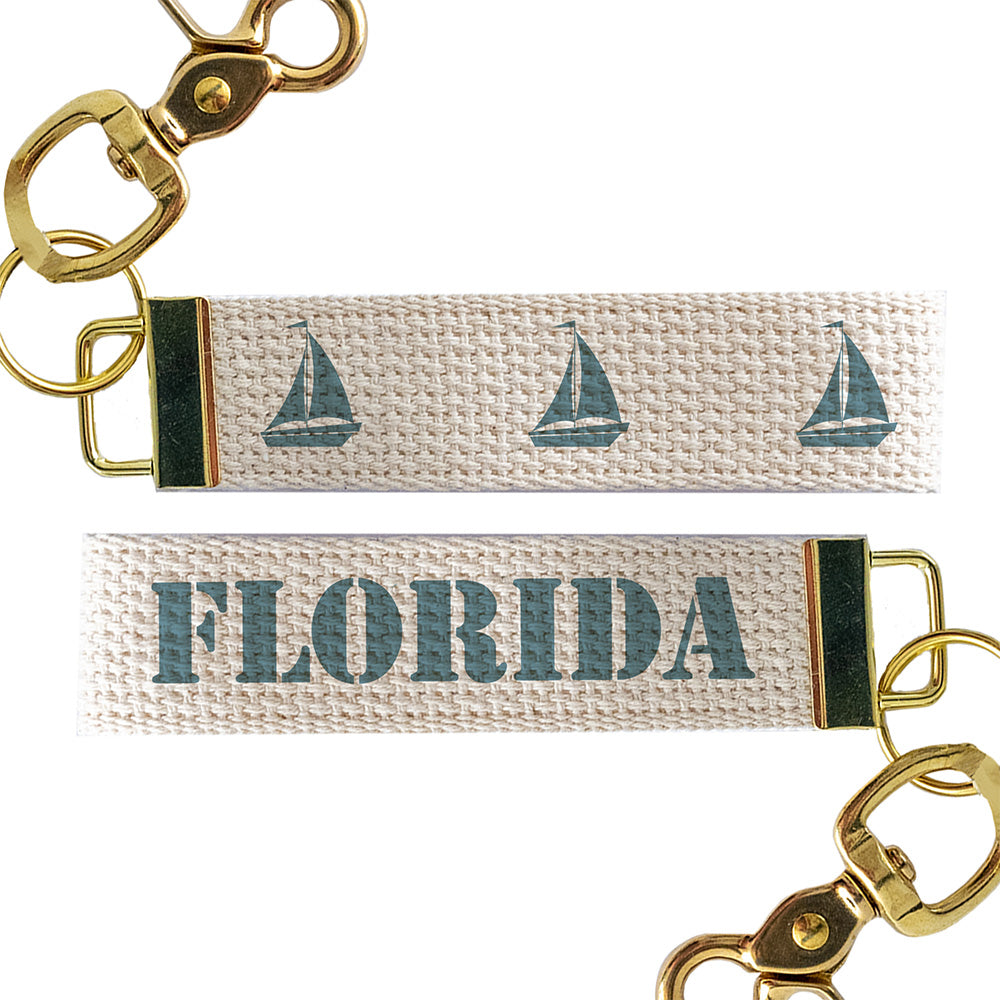 3 Sailboat Personalized Keychain