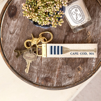 Striped Oar Personalized Keychain
