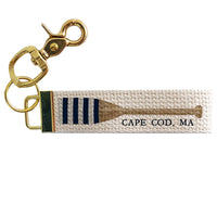 Striped Oar Personalized Keychain