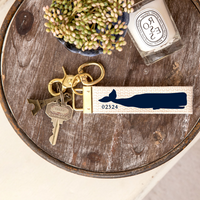 Navy Whale Personalized Keychain