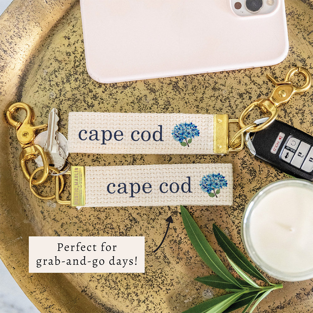 Blooming Hydrangea Personalized Keychain