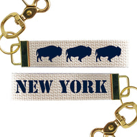 Your Word Navy Buffalo Icon Personalized Keychain