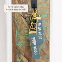 Color Block Personalized Keychain