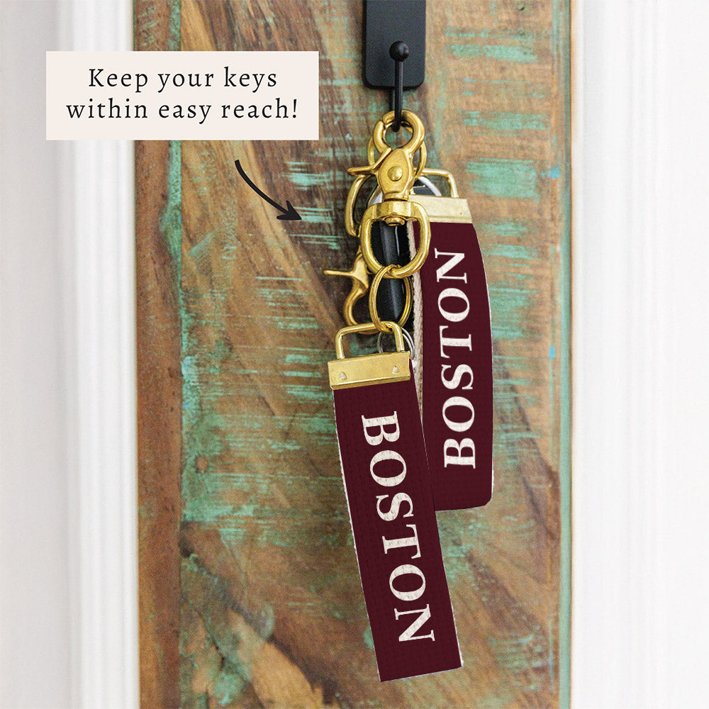 Classic Color Block Personalized Keychain
