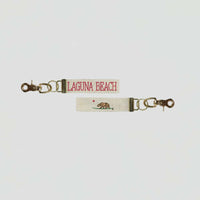 Cali Surf Bear + Word Keychain