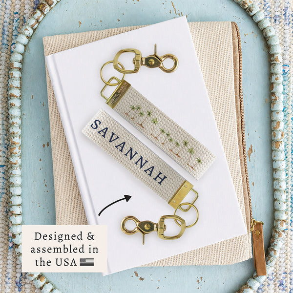 Palm Trees Personalized Keychain