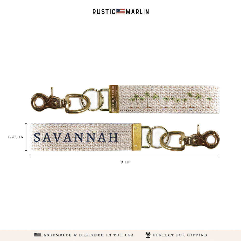 Palm Trees Personalized Keychain