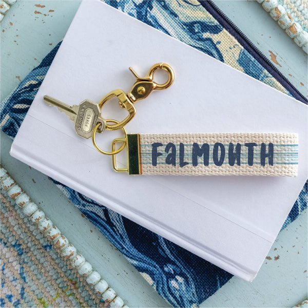 Blue Stripe Personalized Keychain
