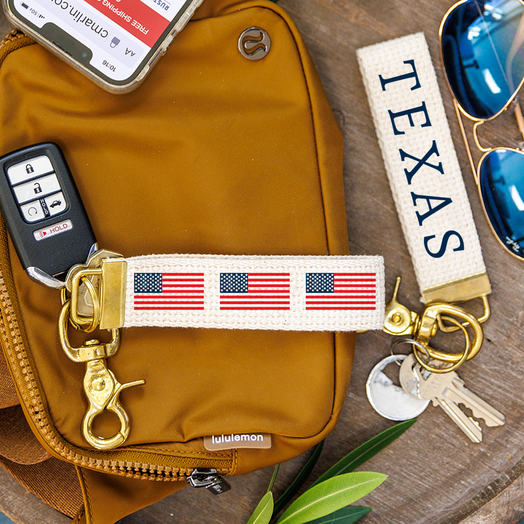 American Flags Personalized Keychain