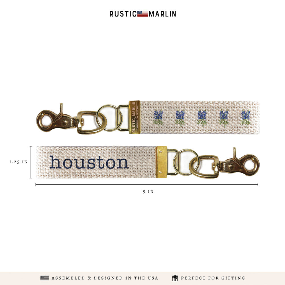 Bluebonnet Floral Personalized Keychain
