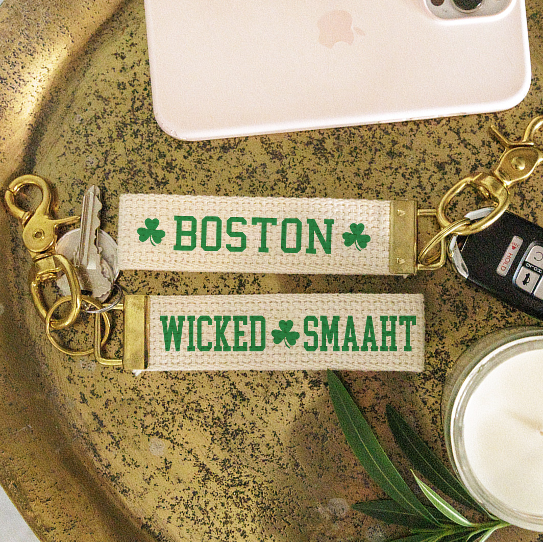 Wicked Smaaht Shamrock Boston Keychain