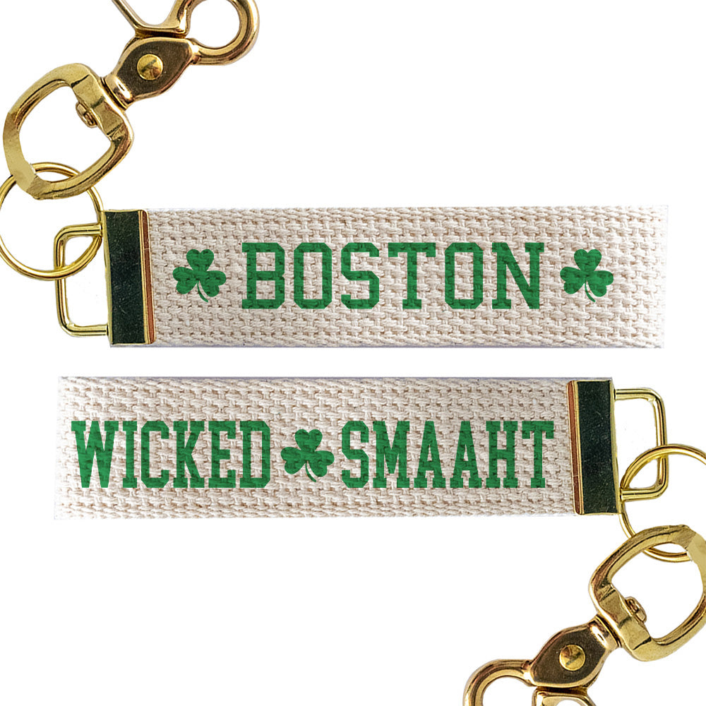 Wicked Smaaht Shamrock Boston Keychain