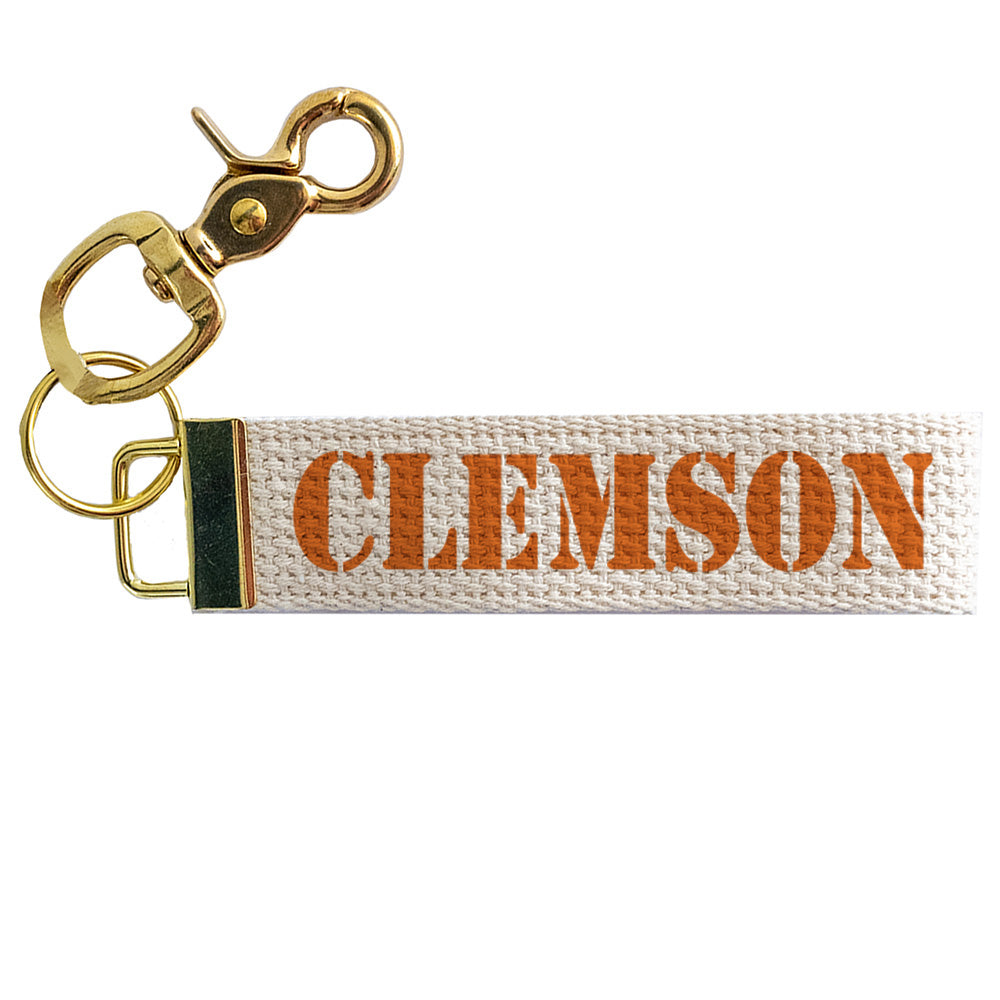 Clemson Stencil Keychain