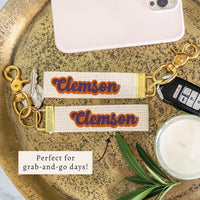 Clemson Script Keychain