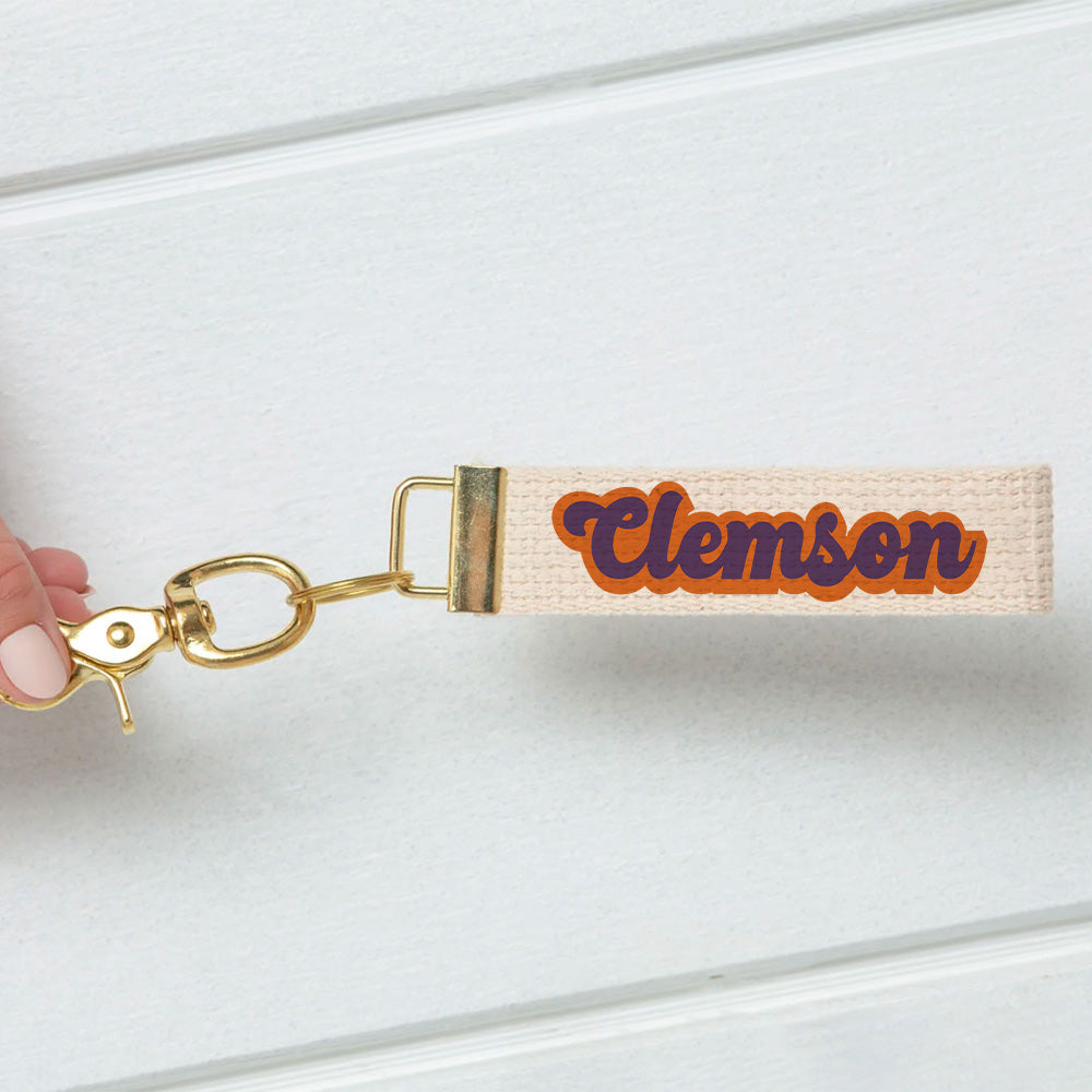 Clemson Orange and Purple Keychain