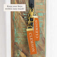 Clemson Block Keychain