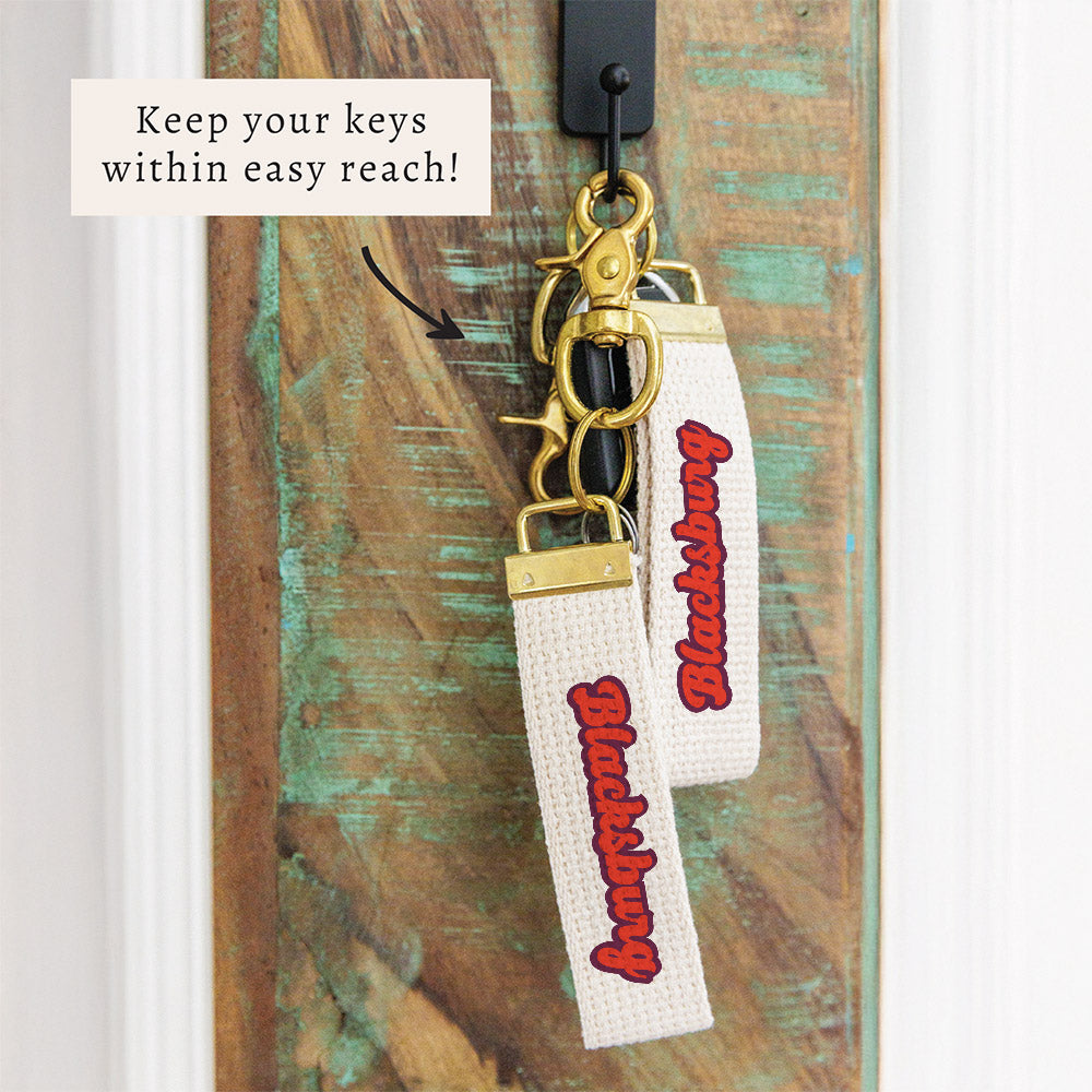 Blacksburg Script Keychain