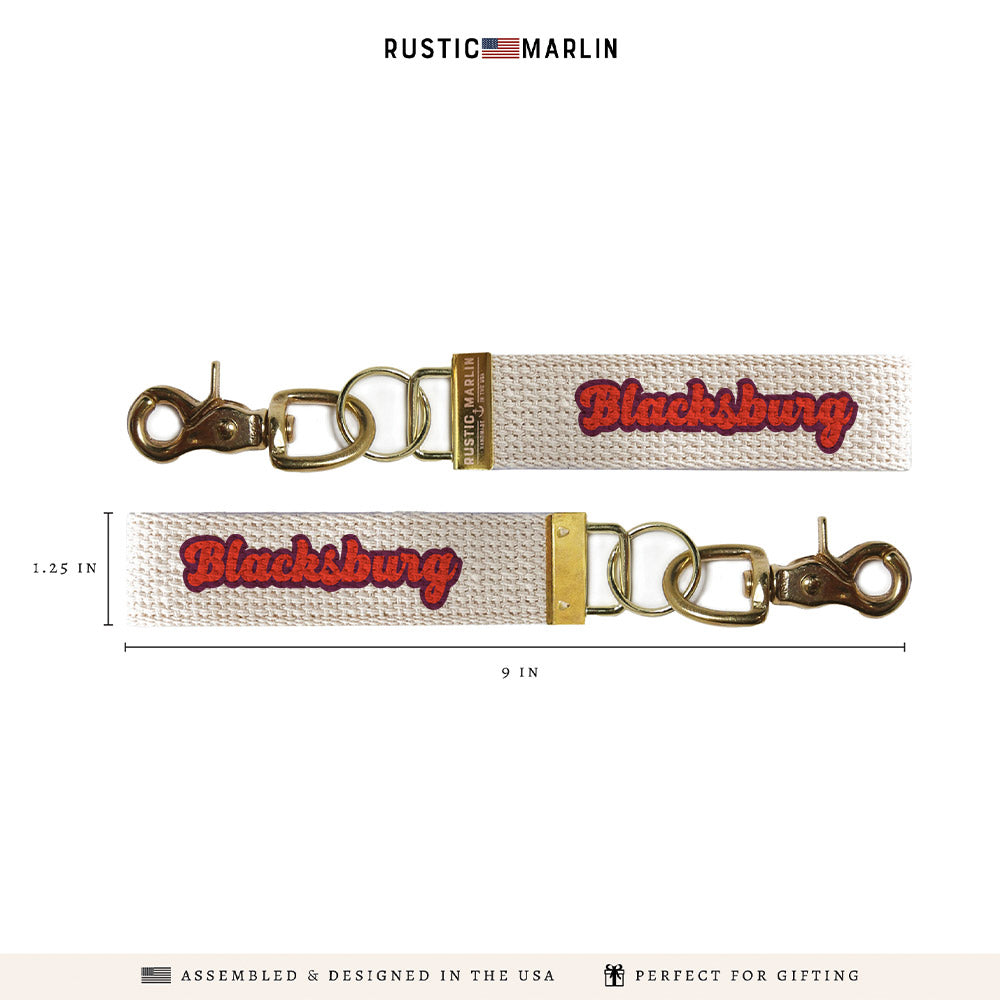 Blacksburg Script Keychain
