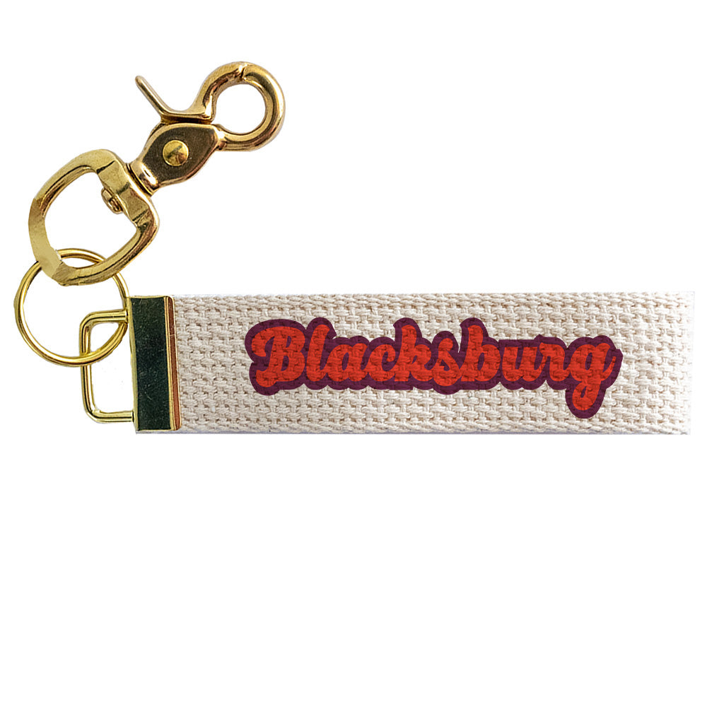 Blacksburg Script Keychain