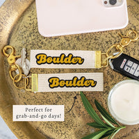 Boulder Script Keychain