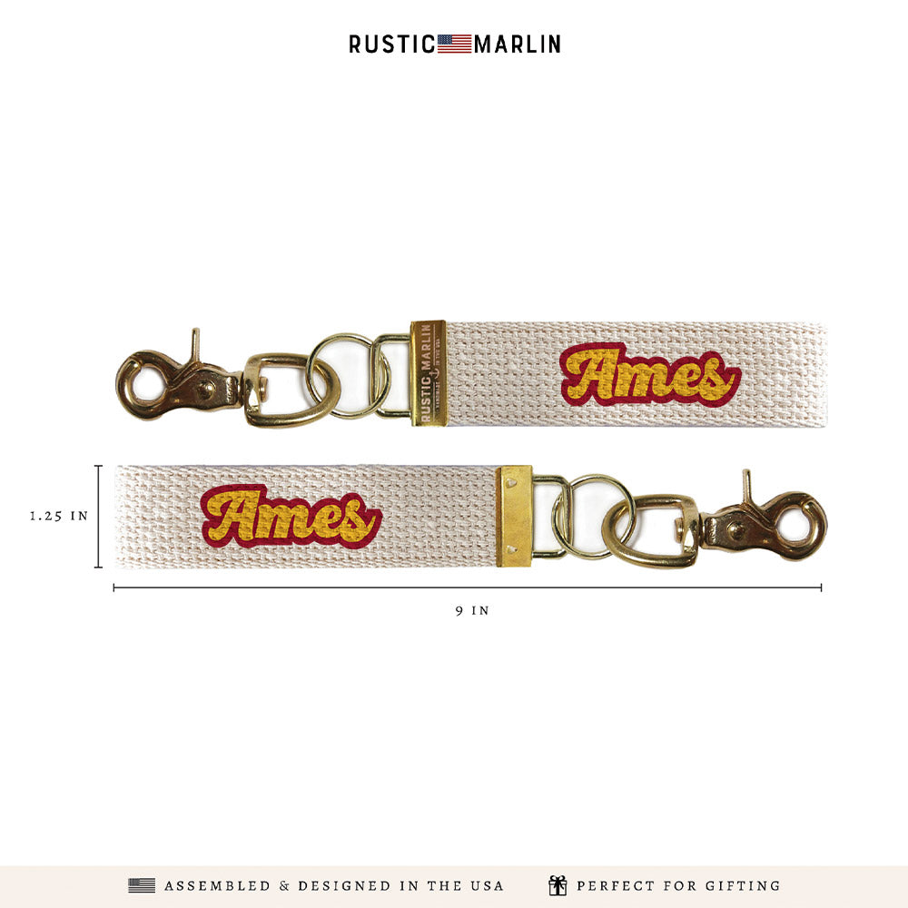 Ames Script Keychain