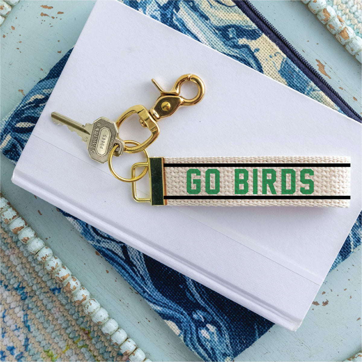 Philly Go Birds Striped Keychain