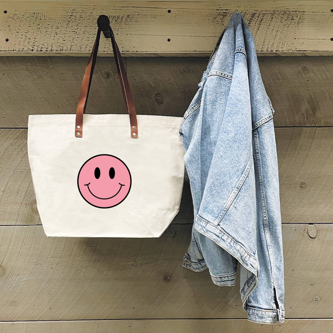 Pink Smiley Tote Bag