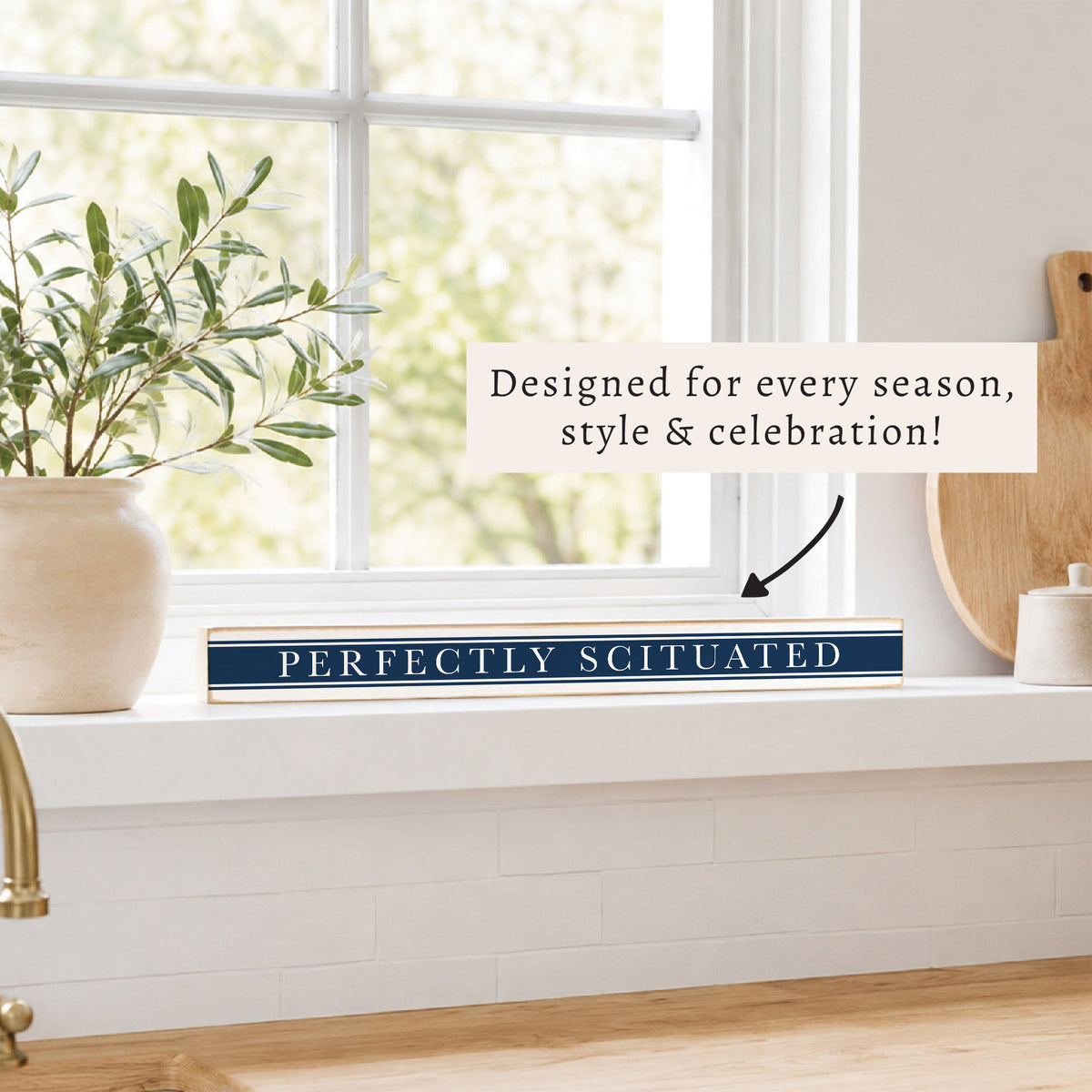 *Perfectly Scituated Navy Stripe Skinny Sign