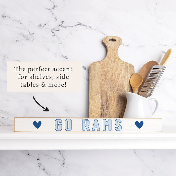 Go Rams Hearts Skinny Sign