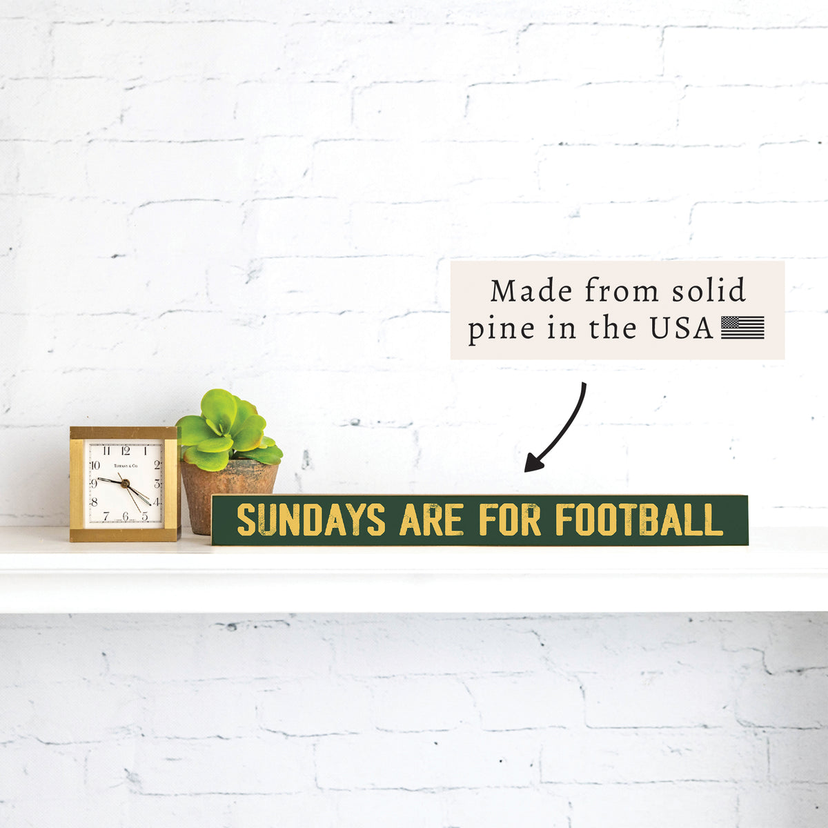 Sundays Are For Football Green And Yellow Skinny Sign