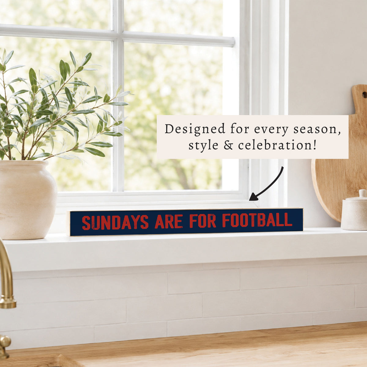 Sundays Are For Football Navy And Red Skinny Sign