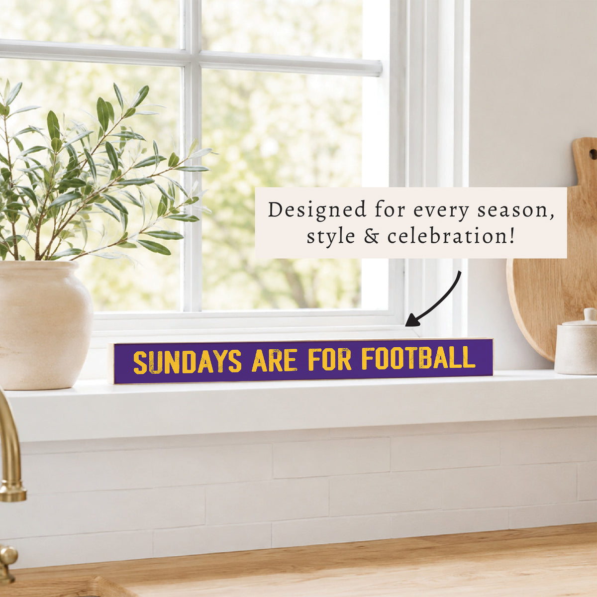 Sundays Are For Football Purple And Yellow Skinny Sign